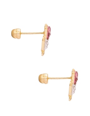 Broqueles de flor Oro Angelus de oro con acabado brillante zirconia