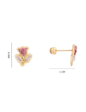 Broqueles de flor Oro Angelus de oro con acabado brillante zirconia