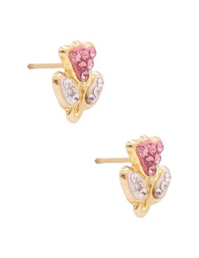 Broqueles de flor Oro Angelus de oro con acabado brillante zirconia
