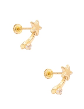 Broqueles de estrella Oro Angelus de oro con acabado brillante zirconia