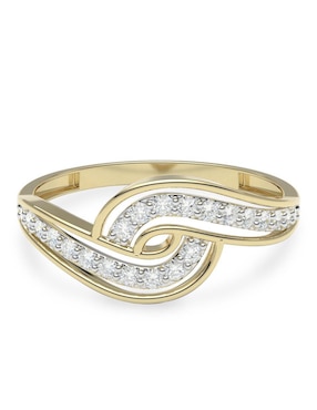 Anillo Redondo Amelie Joyas 14 K De Oro Zirconia