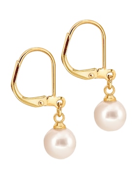 Aretes redondos Emanuel Ungaro Estacional con acabado brillante perla