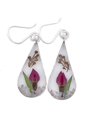 Aretes Cortos De Gota Petick Naturaleza Encapsulada De Plata P 925 Resina