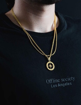 Collar de estrella Cruze de baño de oro 18 K