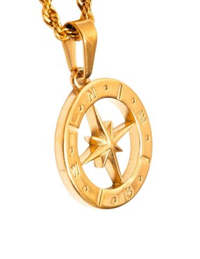 Collar de estrella Cruze de baño de oro 18 K