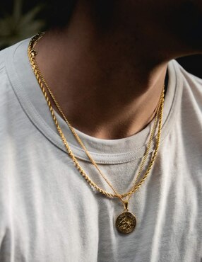 Cadena Cruze de baño de oro 18 K