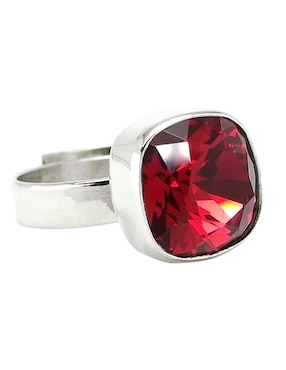 Anillo Cuadrado Zvezda Cushion P.925 De Plata Cristal