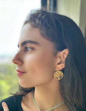 Aretes de árbol Ablime Joyería Ablime Arbol De La Vida con acabado brillante
