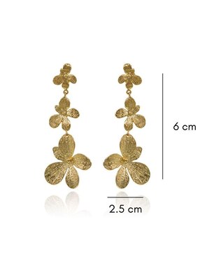 Aretes de flor Ablime Joyería Ablime Flor con acabado brillante