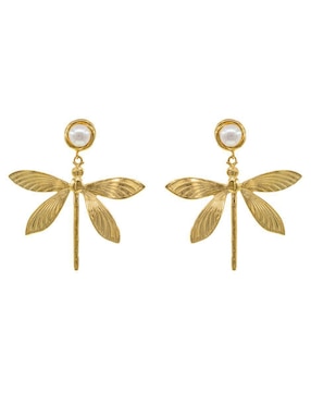 Aretes de libélula Ablime Joyería con acabado brillante perla