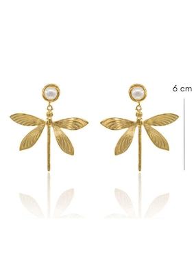 Aretes de libélula Ablime Joyería con acabado brillante perla