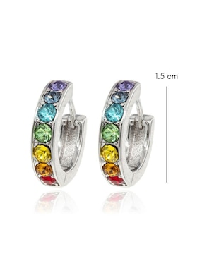 Aretes redondos Mayfer Joyería Estambul con acabado brillante cristal