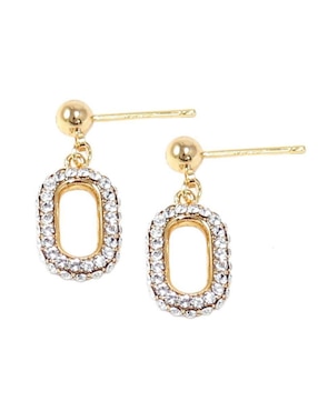 Aretes rectangulares Mayfer Joyería Toscana con acabado brillante cristal