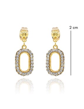 Aretes rectangulares Mayfer Joyería Toscana con acabado brillante cristal