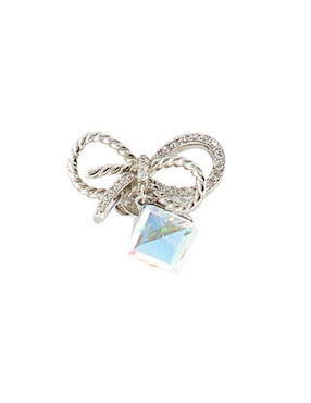Aretes de moño Mayfer Joyería Roma de plata P 925 con acabado brillante cristal