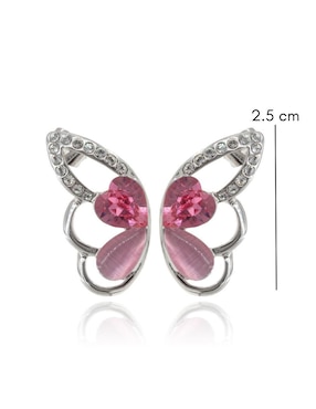 Aretes de mariposa Mayfer Joyería con acabado brillante cristal