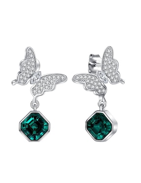 Aretes Cortos De Mariposa Mayfer Joyería Oporto Cristal