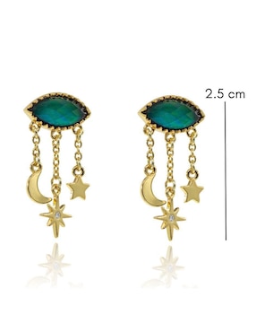 Aretes de ojo Mayfer Joyería con acabado brillante piedra natal