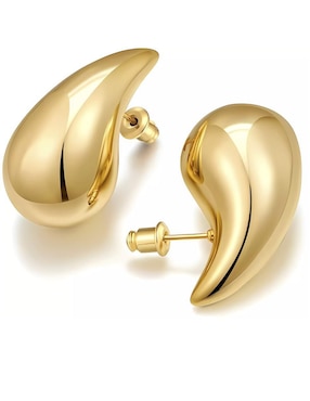 Aretes de gota Mink con acabado brillante