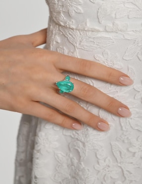 Anillo con gema Gladkova Joyería Premium P 925 de plata turmalina brillante