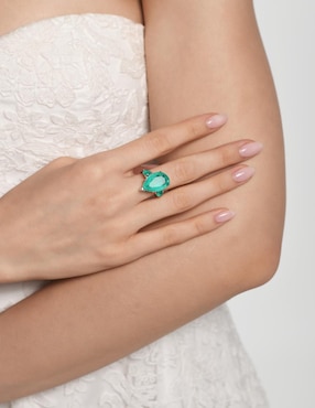 Anillo con gema Gladkova Joyería Premium P 925 de plata turmalina brillante