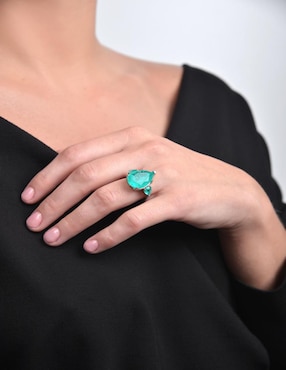 Anillo con gema Gladkova Joyería Premium P 925 de plata turmalina brillante