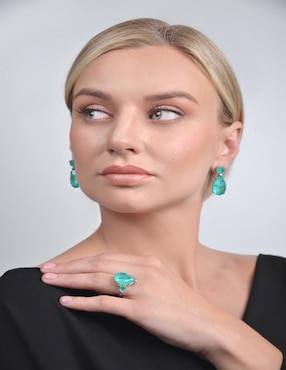 Anillo con gema Gladkova Joyería Premium P 925 de plata turmalina brillante