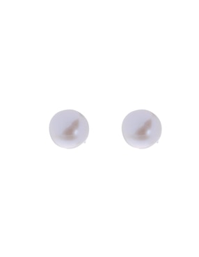 Aretes redondos Mauricio Serrano Jewelry de plata P 925 con acabado brillante perla