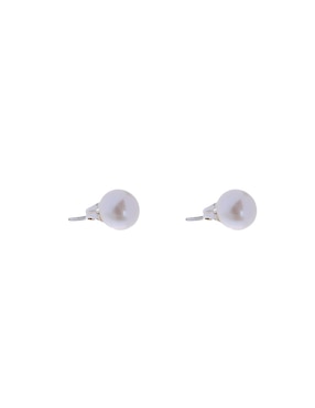 Aretes redondos Mauricio Serrano Jewelry de plata P 925 con acabado brillante perla