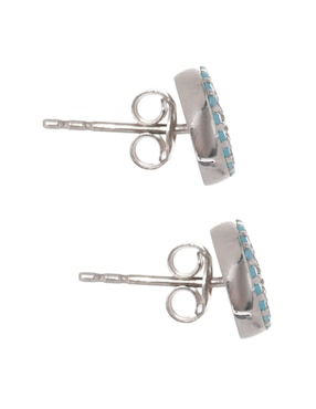 Broqueles de flor Mauricio Serrano Jewelry Mediterraneo Ojo de plata P 925 con acabado brillante zirconia