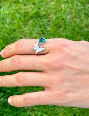 Anillo de mariposa Mayfer Joyería Mayfer Oporto cristal brillante