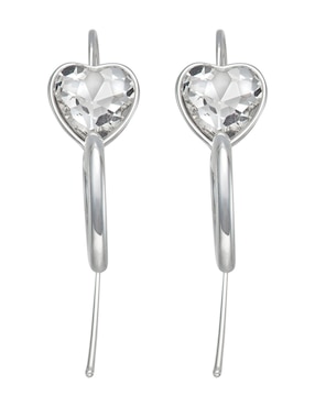 Aretes Largos De Corazón Nine West Social Love Dive Cristal