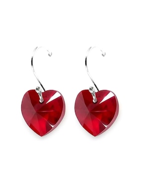 Aretes y collar de corazón Zvezda de plata P925 cristal