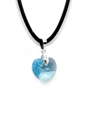 Aretes y collar de corazón Zvezda de plata P925 cristal