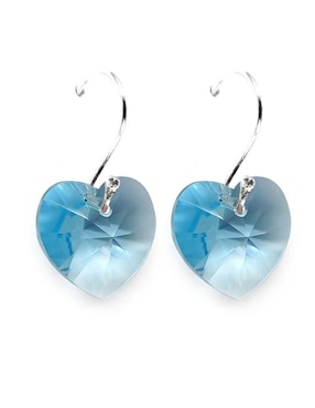 Aretes y collar de corazón Zvezda de plata P925 cristal