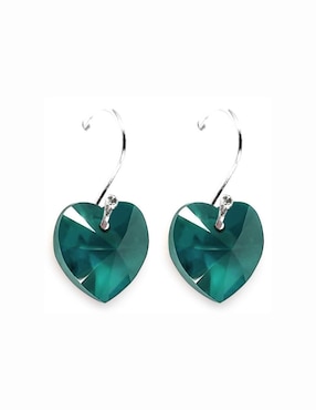 Aretes y collar de corazón Zvezda de plata P925 cristal