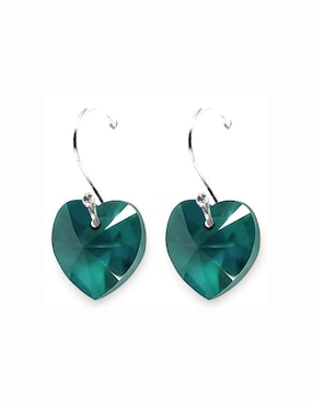 Aretes y collar de corazón Zvezda de plata P925 cristal