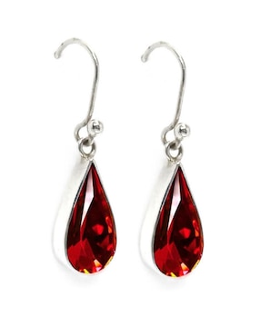 Aretes y collar de gota Zvezda de plata P925 cristal