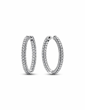 Aretes De Aro Pandora Timeless De Plata P 925 Zirconia Cúbica