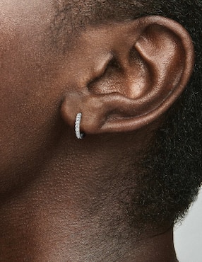 Aretes de aro redondos Pandora Timeless de plata P 925 con acabado brillante zirconia cúbica
