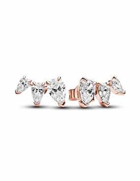 Aretes Cortos De Gota Pandora Timeless De Plata P 925 Zirconia Cúbica