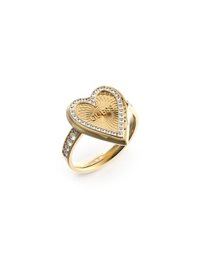 Anillo De Corazón GUESS Love Me Tender De Acero Inoxidable Circonita