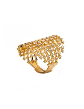 Anillo Daniel Espinosa Jewelry Luxury Color de plata vermeil P 925 topacio con acabado baño de oro