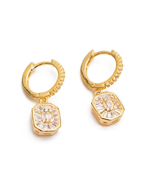 Huggies de Flor daniel espinosa jewelry Luxury Color de plata vermeil P 925 con baño de oro semipreciosas