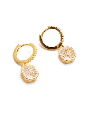 Huggies de Flor daniel espinosa jewelry Luxury Color de plata vermeil P 925 con baño de oro semipreciosas