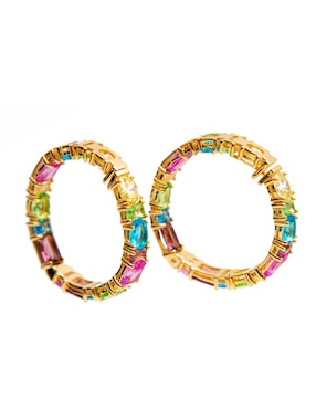 Arracadas Daniel Espinosa Jewelry Luxury Color de plata vermeil P 925 con acabado baño de oro