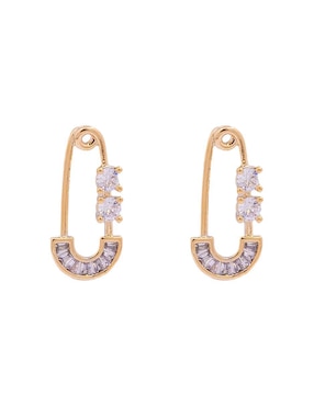 Aretes de candado Oro Angelus con acabado pavé zirconia