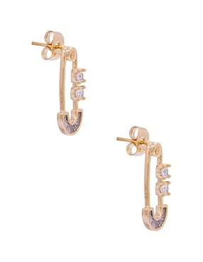 Aretes de candado Oro Angelus con acabado pavé zirconia