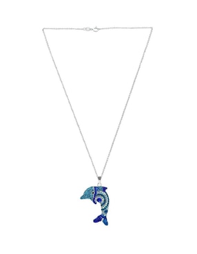 Aretes y collar de delfín Zvezda de plata P925 cristal
