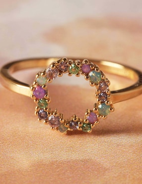 Anillo Apodemia Angelique Rainbow circonita brillante
